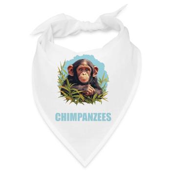 Chimpanzee Schimpansen Schimpanse - Bandana - Weiß - Vorne