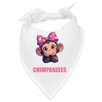 Chimpanzee Schimpansen Schimpanse - Bandana - Weiß - Vorne