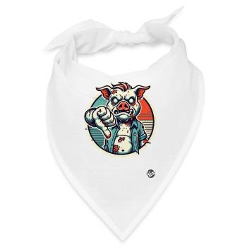 Daumen runter Zombie-Schwein - Bandana - Weiß - Vorne