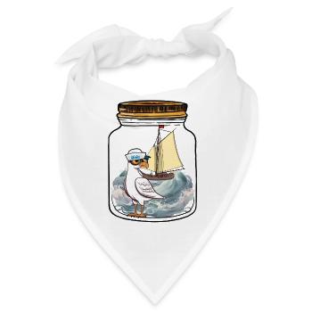 Matrose Möwe Segelschiff Ahoi - Bandana - Weiß - Vorne