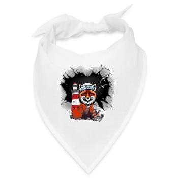 Seemann Fuchs Matrose maritim - Bandana - Weiß - Vorne