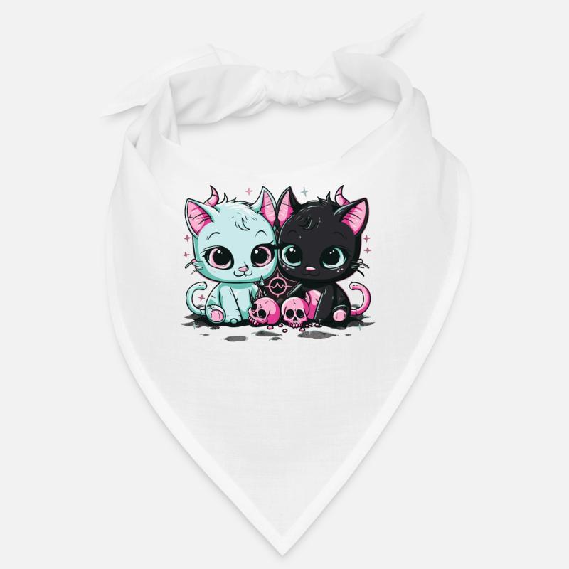 Kawaii Cat Pastel Goth Devilish Bandana
