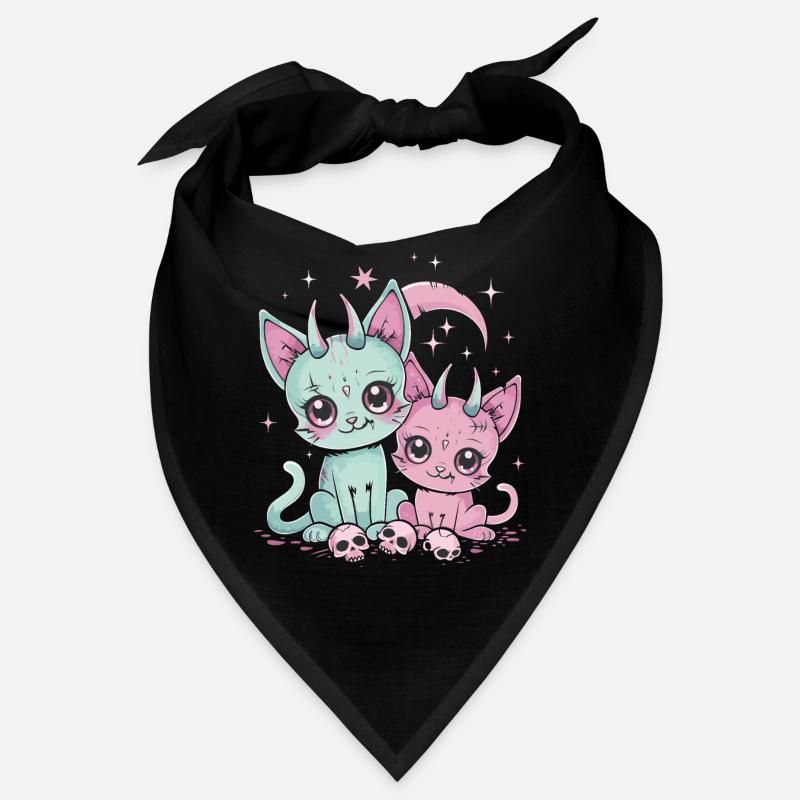 Kawaii Cat Pastel Goth Devilish Bandana