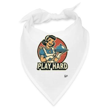 Hausfrau Kochen hart servieren hart spielen - Bandana - Weiß - Vorne