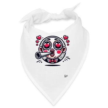 verliebter Retro Mann mit Augen aus Herzen - Bandana - Weiß - Vorne
