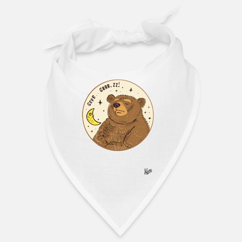 Tired sleeping bear with moon and stars Bandana