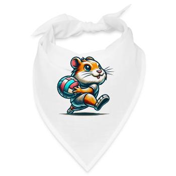 Niedlicher Hamster Mit Volleyball - Bandana - Weiß - Vorne