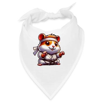 Hamster Karatekämpfer im Kimono - Bandana - Weiß - Vorne