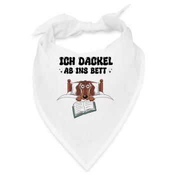 Hund Dackel Schlafoutfit Lesebrille Niedlich Wau - Bandana - Weiß - Vorne