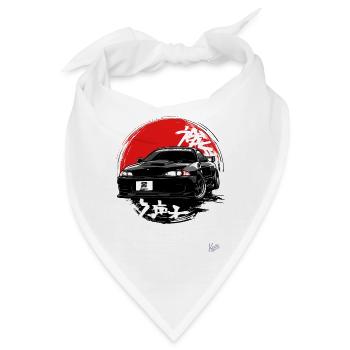 90er Jahre JDM Straßen Rennwagen Tuning - Bandana - Weiß - Vorne