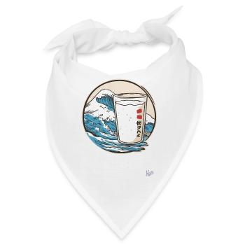 Japanische Meeres-Wellen und Milch - Bandana - Weiß - Vorne