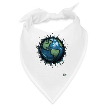 Planet Erde - Bandana - Weiß - Vorne