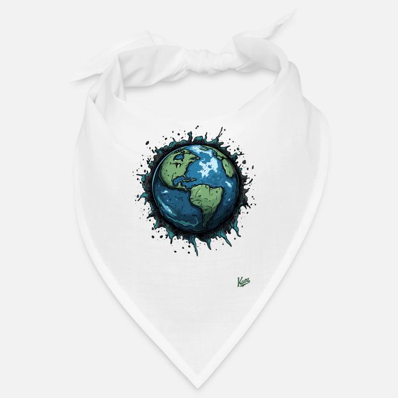 Planet Erde - Bandana - Weiß