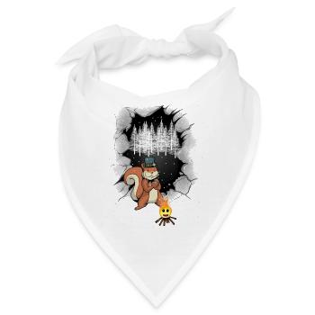 Waldbewohner Eichhörnchen Lagerfeuer Märchen - Bandana - Weiß - Vorne