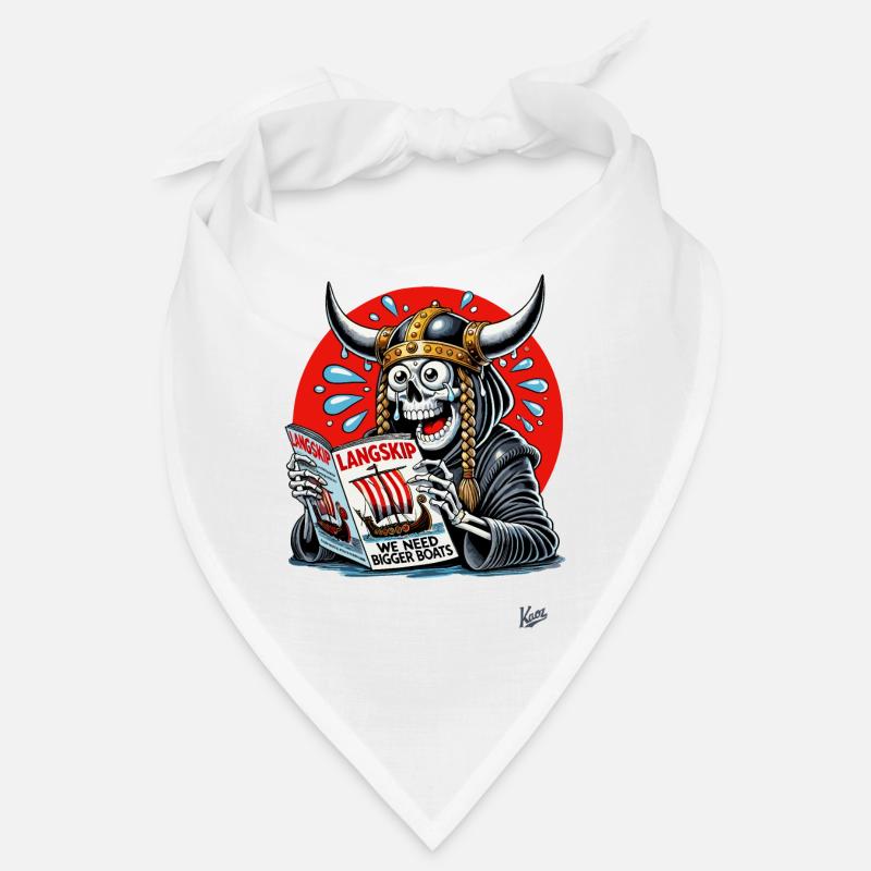 Wikinger-Sensenmann liest Langschiff-Magazin Bandana