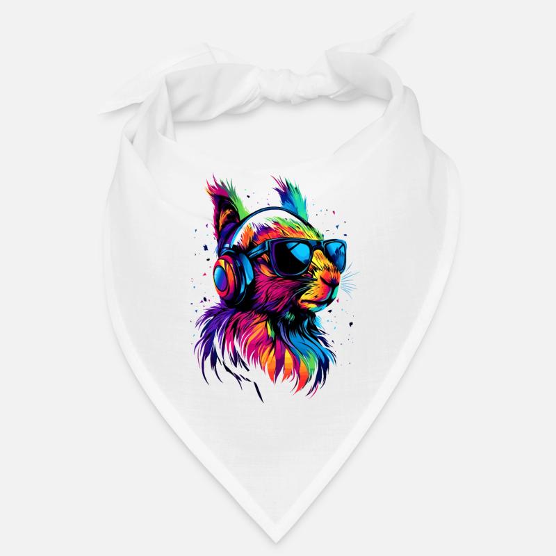 Eichhörnchen Kopfhörer Bunt Popart DJ Eichhörnchen Bandana