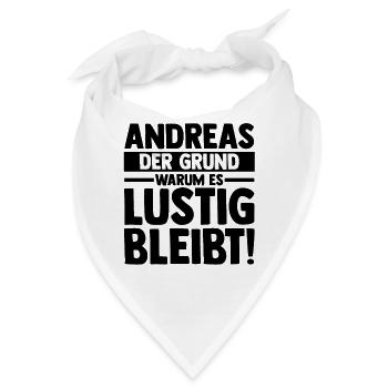 Vorname Andreas - Bandana - Weiß - Vorne