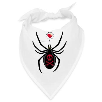 Verliebte schwarze Witwe Spinne - Bandana - Weiß - Vorne