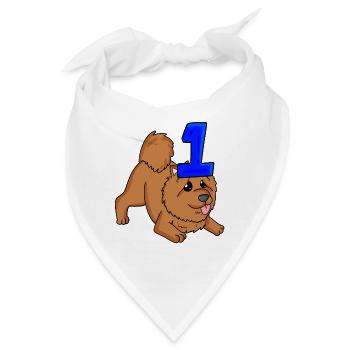 Zahl 1 Nummer Eins - Bandana - Weiß - Vorne