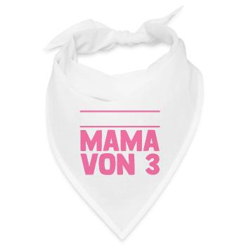 Mama Von 3 Kindern - Bandana - Weiß - Vorne