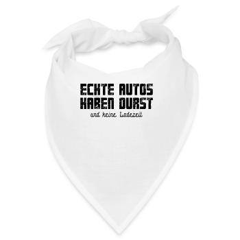 Echte Autos haben Durst Motorschau Benzin PS - Bandana - Weiß - Vorne