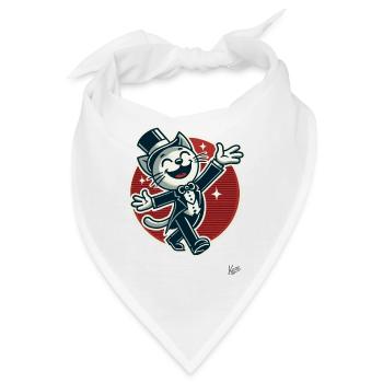 Elegante lustige Katze im Frack mit Zylinder - Bandana - Weiß - Vorne