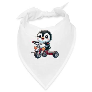 Lachender Pinguin auf dreirad fröhliche Kinder - Bandana - Weiß - Vorne