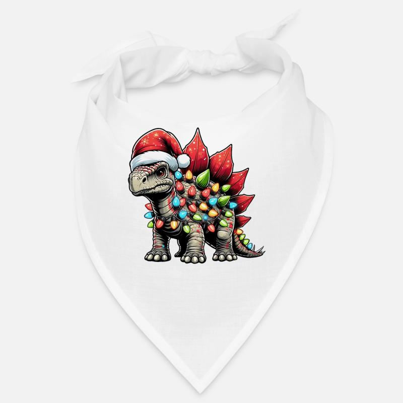 Stegosaurus Dinosaur Santa Hat Xmas Bandana