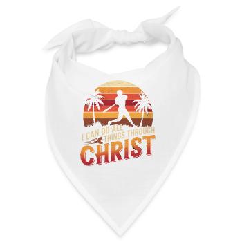 Ich Kann Alles Durch Christus Baseball Christlich - Bandana - Weiß - Vorne