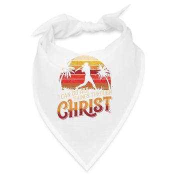Ich Kann Alles Durch Christus Baseball Christlich - Bandana - Weiß - Vorne