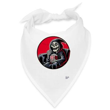 Grim Reaper Cineast mit Popcorn - Bandana - Weiß - Vorne