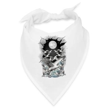 maritim Möwe Möwen - Bandana - Weiß - Vorne