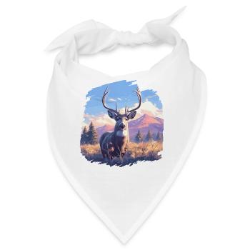 Hirsche Hirsch - Bandana - Weiß - Vorne
