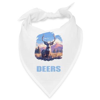 Hirsche Hirsch - Bandana - Weiß - Vorne