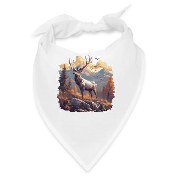 Hirsche Hirsch - Bandana - Weiß - Vorne