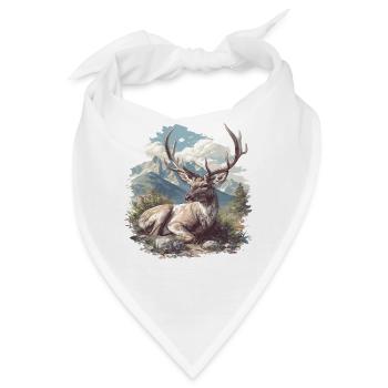 Hirsche Hirsch - Bandana - Weiß - Vorne