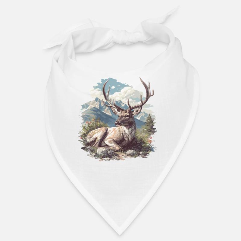 Hirsche Hirsch - Bandana - Weiß