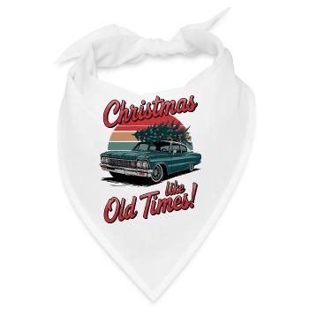 Vintage Weihnachtsauto-Weihnachtsdesign - Bandana - Weiß - Vorne