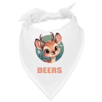 Hirsche Hirsch - Bandana - Weiß - Vorne