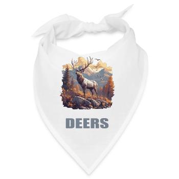 Hirsche Hirsch - Bandana - Weiß - Vorne