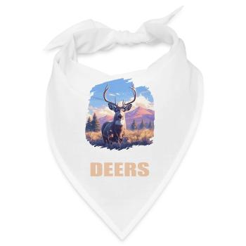 Hirsche Hirsch - Bandana - Weiß - Vorne