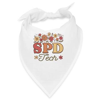 Retro Blumen Sterilaufbereitungstechniker SPD - Bandana - Weiß - Vorne