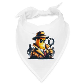 Detektiv Banane Mit Lupe Im Trenchcoat - Bandana - Weiß - Vorne