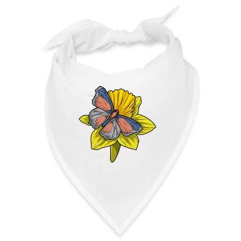 Schmetterling Narzisse - Bandana - Weiß - Vorne