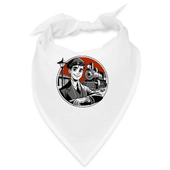 Der gutaussehende Zugführer und seine Eisenbahn - Bandana - Weiß - Vorne