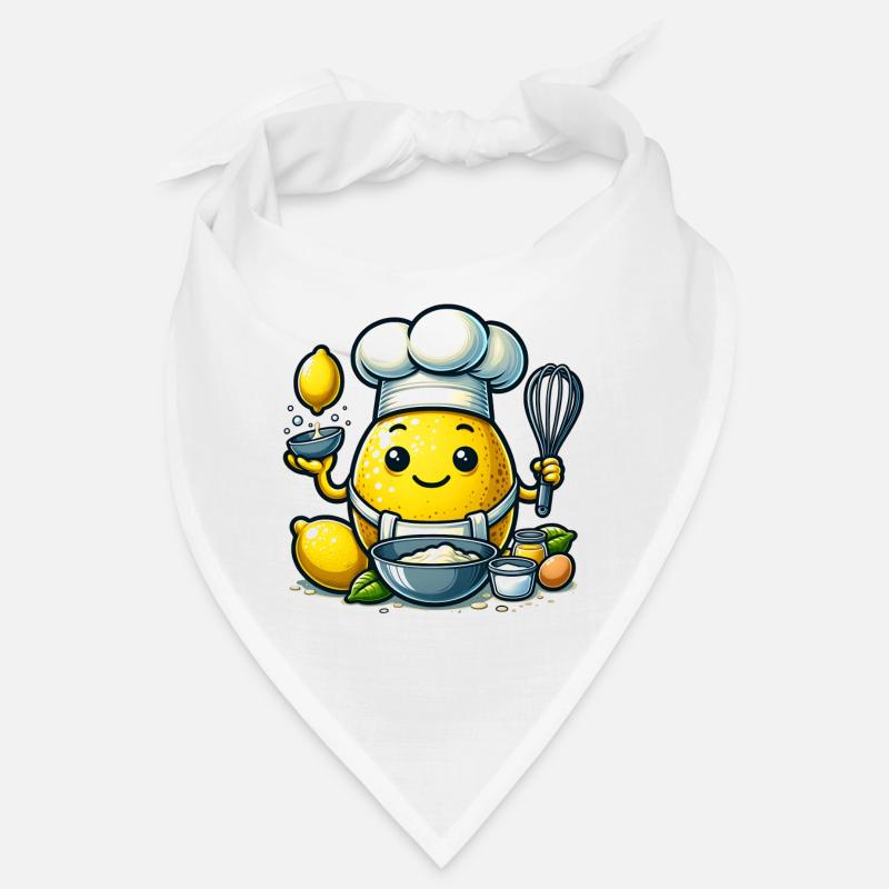 Cheerful lemon baker with chef's hat Bandana