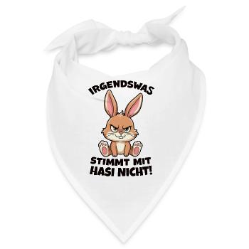 Irgendwas Stimmt Mit Hasi Nicht Böses Hasi - Bandana - Weiß - Vorne