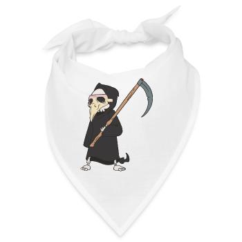 Halloween Mittelalter Pest Sensenmann - Bandana - Weiß - Vorne