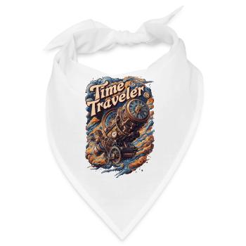 Zeitreisender Steampunk Uhr Abenteuer Design - Bandana - Weiß - Vorne