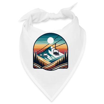 Retro Skilift Berglandschaft Panorama - Bandana - Weiß - Vorne